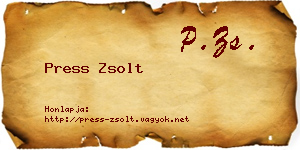 Press Zsolt névjegykártya
